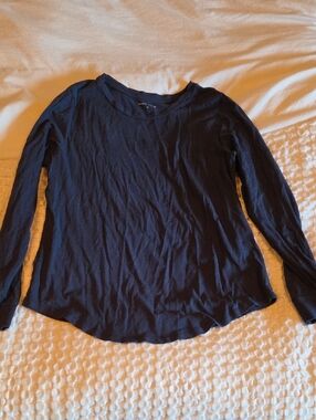 Universal Standard Black Long Sleeve Scoop Neck Top